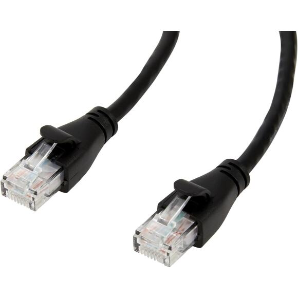 Amazon Basics Cat 6 Gigabit Ethernet Patch Black Cable RJ45 1000Mhz Copper 50 Ft - Picture 5 of 6